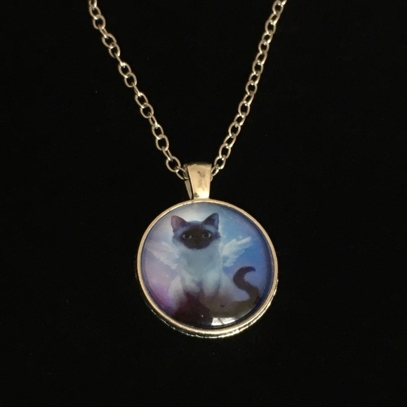 Fairy Cat Glass Pendant Chain Necklace - Picture 4 of 9